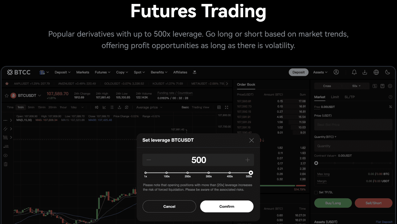 btcc one of the best high leverage crypto margin trading platforms