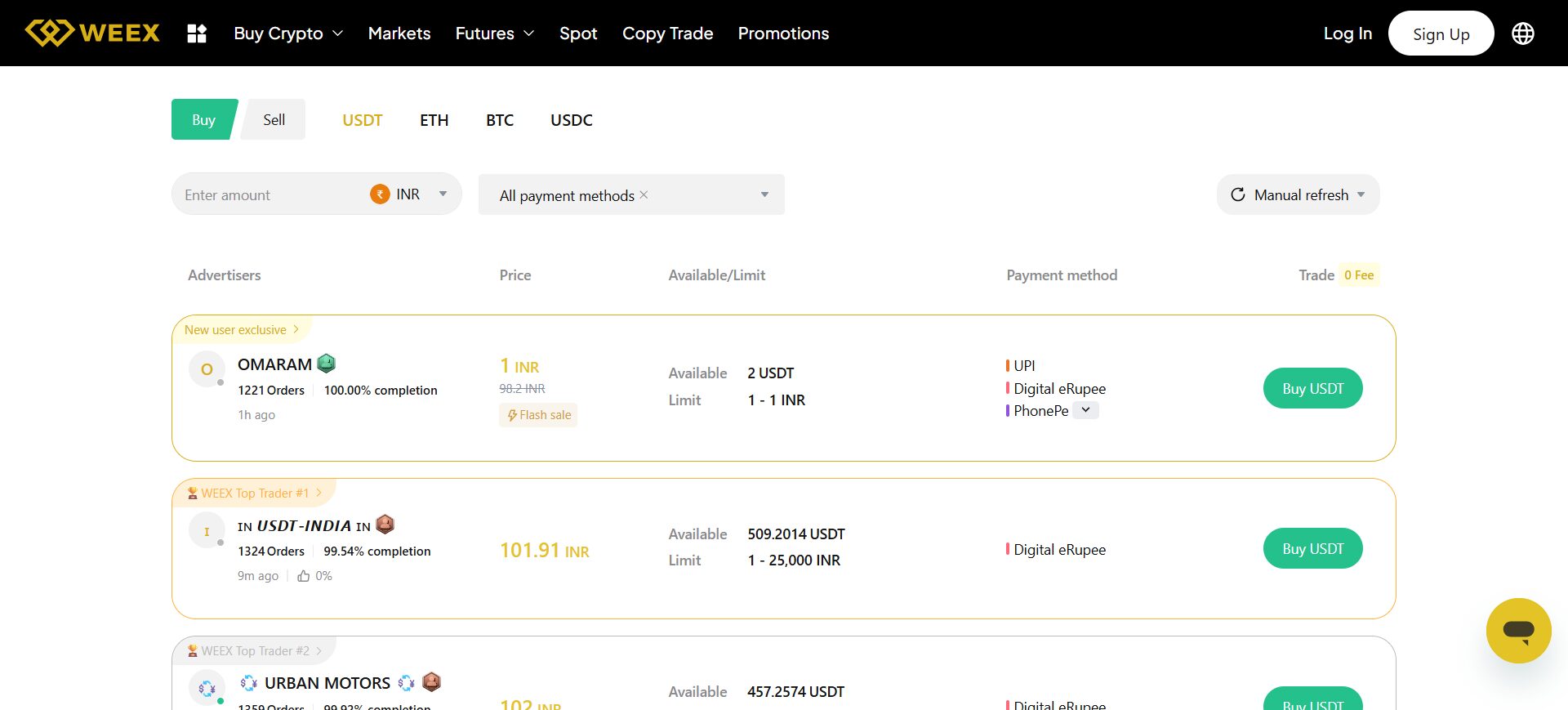 weex p2p cryptocurrency  exchange