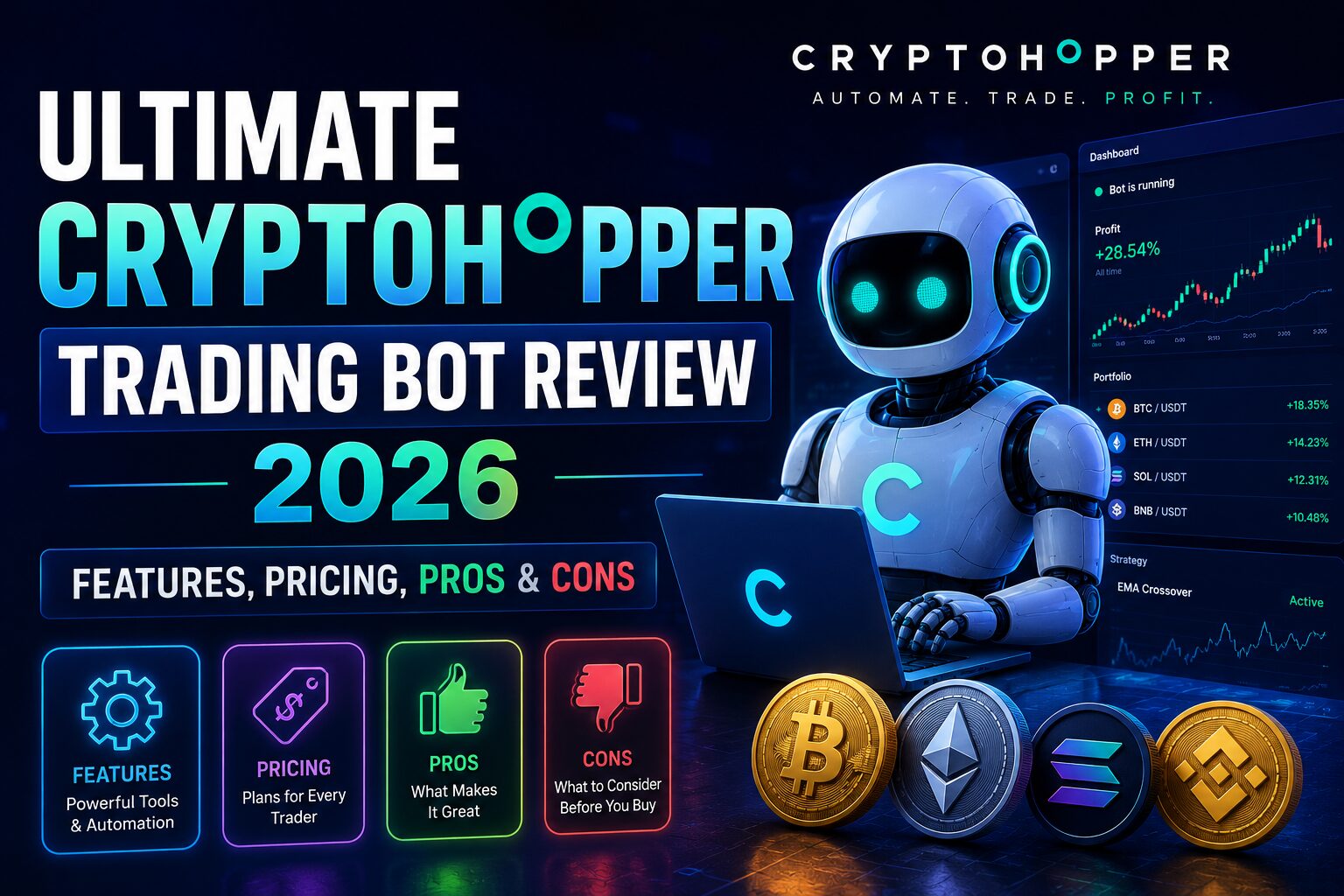 Ultimate Cryptohopper Trading Bot Review 2026: Features, Pricing, Pros & Cons