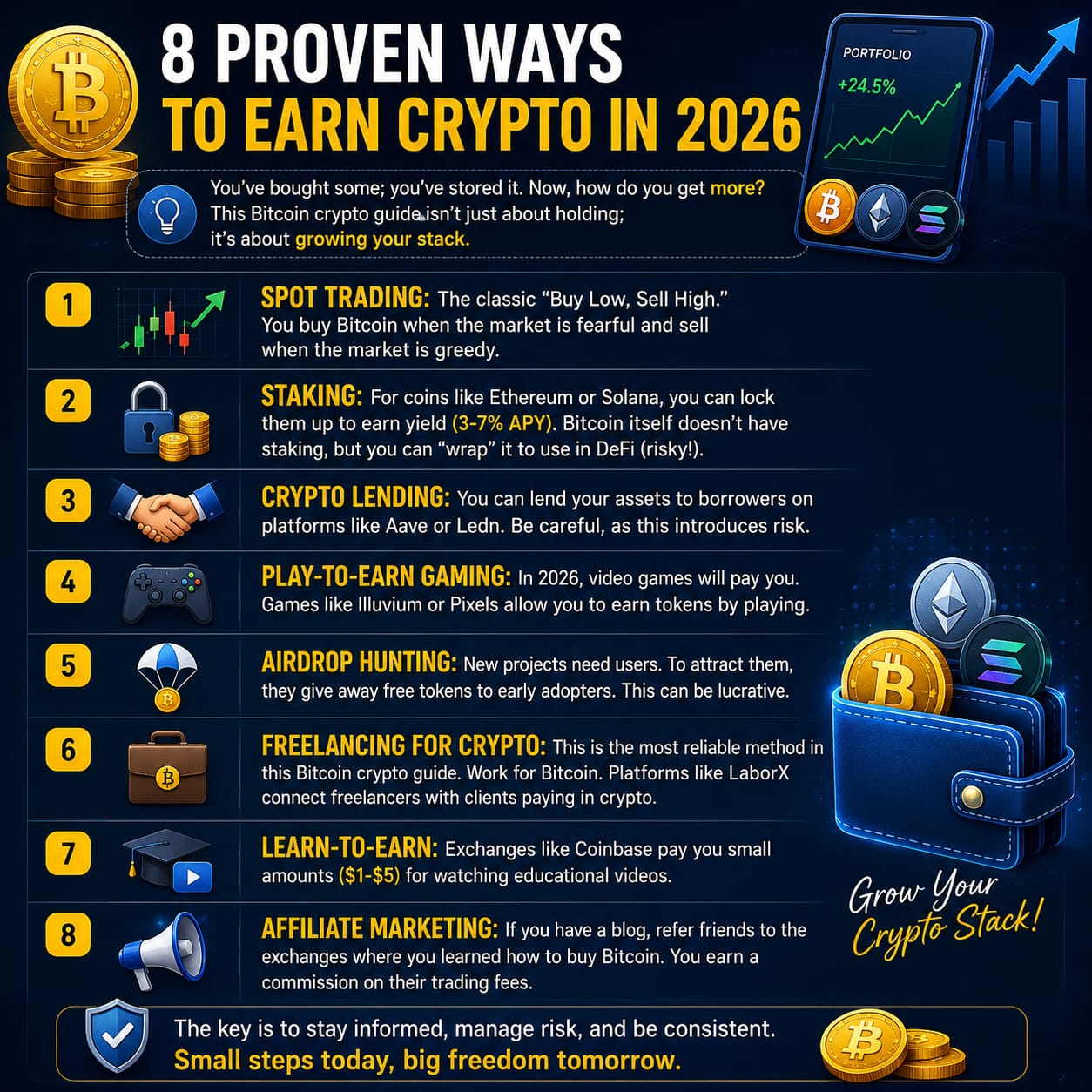 8 Proven ways to earn crypto in 2026