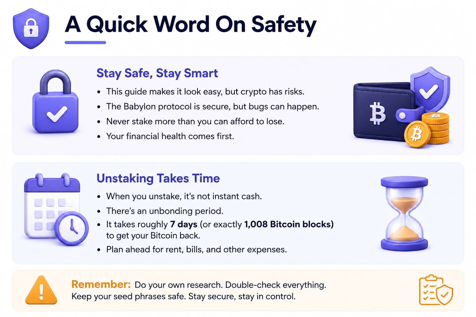 A quick word on safety