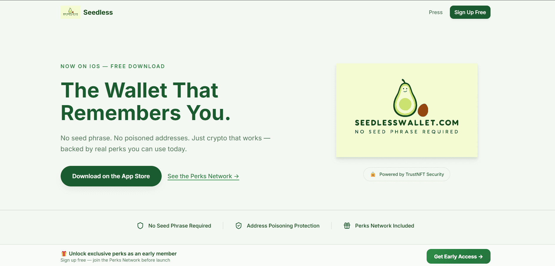 what is seedless wallet?